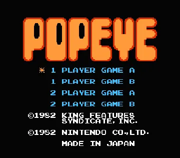 Popeye (Japan) screen shot title